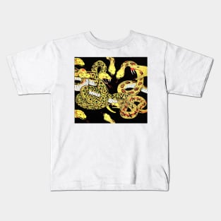 World of Pitons and Yellow Coiled Snakes Kids T-Shirt